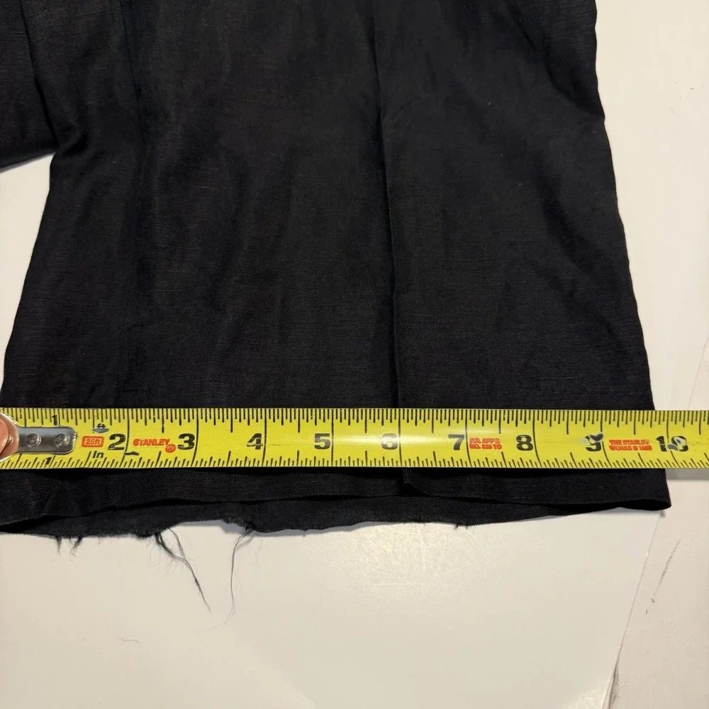 Vintage Polo By Ralph Lauren Pants Linen Silk Blend Flat Front Trousers Black 44